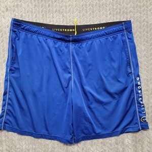 Nike Dri-Fit LIVESTRONG Shorts Men‎ XL Blue Gym Pockets Cycling Armstrong